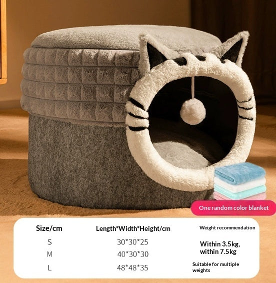 Enclosed Bed All-Season Winter Cat Bed
