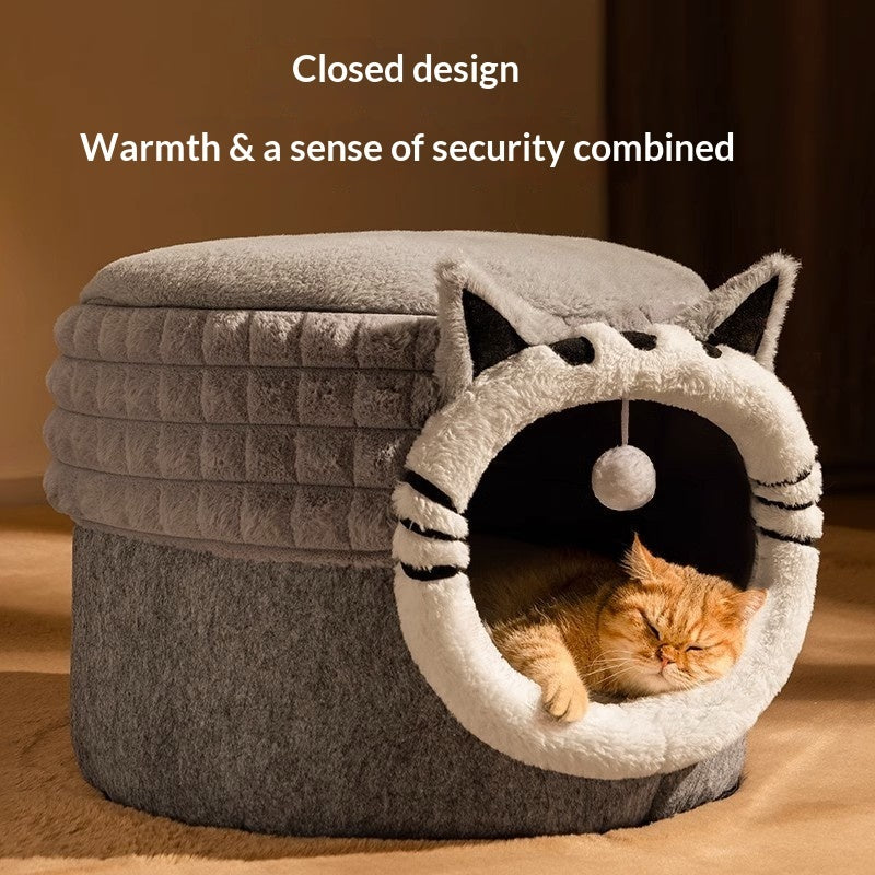 Enclosed Bed All-Season Winter Cat Bed