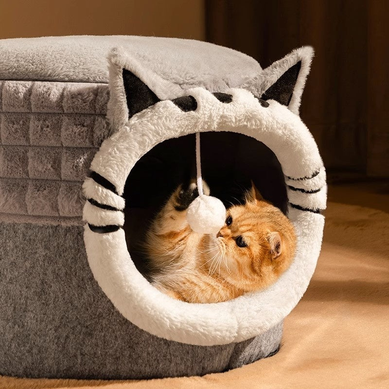 Enclosed Bed All-Season Winter Cat Bed