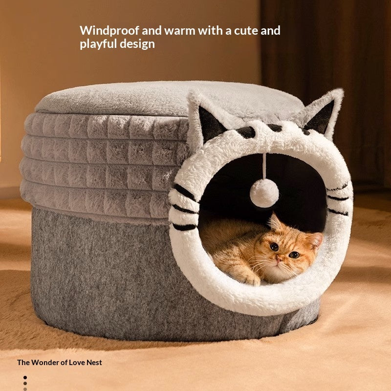 Enclosed Bed All-Season Winter Cat Bed