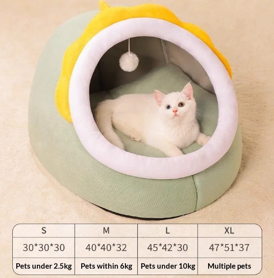 Enclosed Bed All-Season Winter Cat Bed